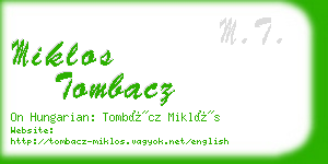 miklos tombacz business card